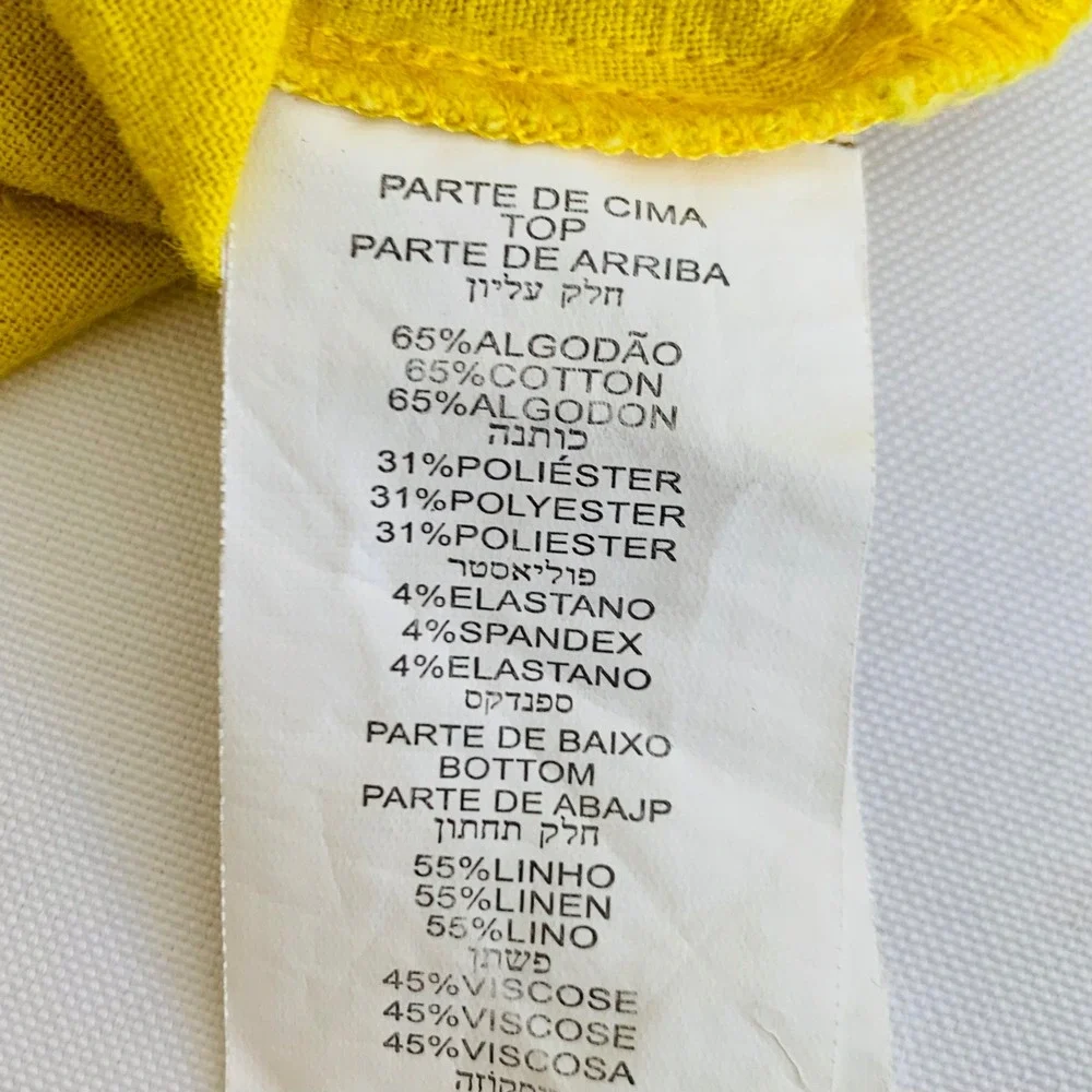 EPK Shift Dress Girls 5 Yellow Floral Lace Linen Blend Garden Retro‎ Mod France